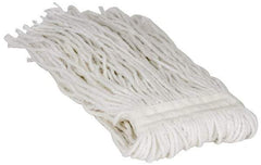 PRO-SOURCE - 1-1/4" White Head Band, Small Rayon Cut End Mop Head - 4 Ply, Clamp Jaw Connection, Use for General Purpose - Americas Industrial Supply
