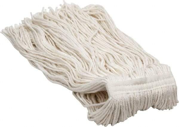 PRO-SOURCE - 1-1/4" White Head Band, X-Large Rayon Cut End Mop Head - 4 Ply, Clamp Jaw Connection, Use for General Purpose - Americas Industrial Supply