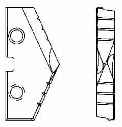 Allied Machine and Engineering - 2-21/32" Diam x 7/16" Thick, Seat Code 5, 144° Included Angle Spade Drill Insert - TiN Coated, High Speed Steel, Series T-A - Americas Industrial Supply