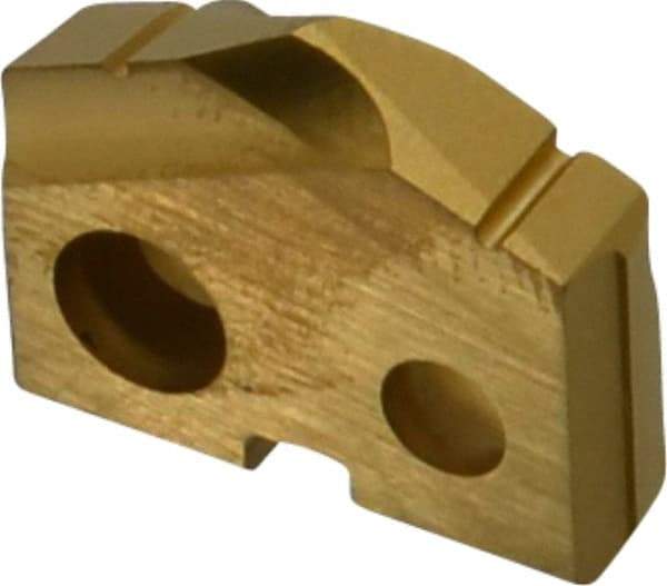 Allied Machine and Engineering - 17/32" Diam x 1/8" Thick, Seat Code 0, 132° Included Angle Spade Drill Insert - TiN Coated, Cobalt, Series T-A - Americas Industrial Supply