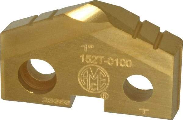 Allied Machine and Engineering - 1" Diam x 3/16" Thick, Seat Code 2, 132° Included Angle Spade Drill Insert - TiN Coated, Cobalt, Series T-A - Americas Industrial Supply