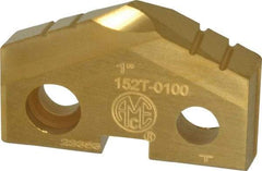 Allied Machine and Engineering - 1" Diam x 3/16" Thick, Seat Code 2, 132° Included Angle Spade Drill Insert - TiN Coated, Cobalt, Series T-A - Americas Industrial Supply