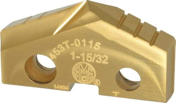 Allied Machine and Engineering - 1-15/32" Diam x 1/4" Thick, Seat Code 3, 132° Included Angle Spade Drill Insert - TiN Coated, Cobalt, Series GEN2 T-A - Americas Industrial Supply
