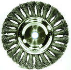 6" Diameter - 1/2-5/8" Arbor Hole - Knot Twist Steel Wire Straight Wheel - Americas Industrial Supply
