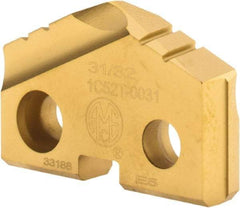 Allied Machine and Engineering - 31/32" Diam x 3/16" Thick, Seat Code 2, 132° Included Angle Spade Drill Insert - TiN Coated, Carbide, Grade P40, Series T-A - Americas Industrial Supply