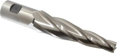 Made in USA - 5° Taper Angle per Side, 5/8" Small End Diam, 5" LOC, High Speed Steel 4 Flute Tapered Square End Mill - 7-1/2" OAL, 1-1/4" Shank Diam, Spiral Flute - Americas Industrial Supply