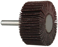 Value Collection - 2" Diam x 1" Face Width, Medium Aluminum Oxide Coated Mounted Flap Wheel - 1/4" Shank Mount, 80 Grit, 25,000 Max RPM - Americas Industrial Supply