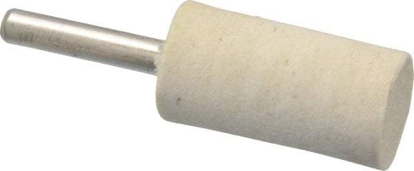 Divine Brothers - 3/4" Diam, 1/4" Shank Diam, Cylinder Shaped Mounted Bob - Medium Density, 1-1/2" Head Length, Wool Felt - Americas Industrial Supply