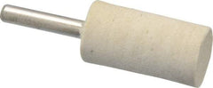 Divine Brothers - 3/4" Diam, 1/4" Shank Diam, Cylinder Shaped Mounted Bob - Medium Density, 1-1/2" Head Length, Wool Felt - Americas Industrial Supply