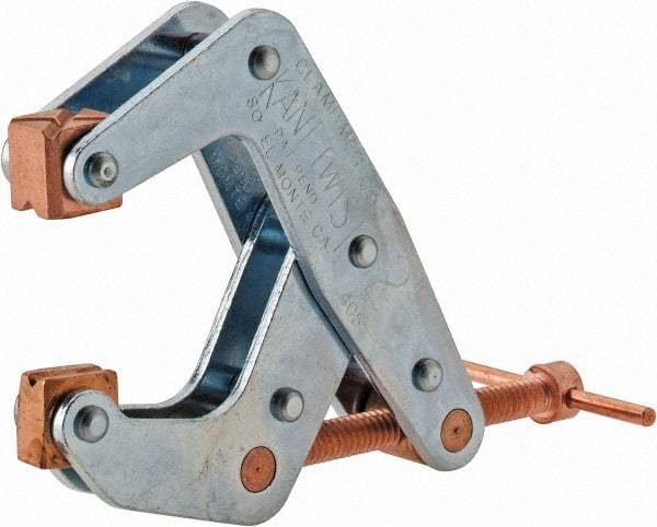 Kant Twist - 800 Lb, 2" Max Opening, 1-1/8" Open Throat Depth, 1-1/4" Closed Throat Depth, Cantilever Clamp - High Tensile Steel Jaw, T-Handle, 3-1/2" OAL, 3-1/4" Max Width - Americas Industrial Supply