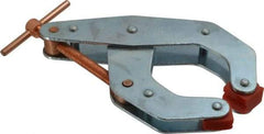 Kant Twist - 1,700 Lb, 4-1/2" Max Opening, 2-1/4" Open Throat Depth, 3-13/16" Closed Throat Depth, Cantilever Clamp - Polyurethane Jaw, T-Handle, 6-1/2" OAL, 7" Max Width - Americas Industrial Supply