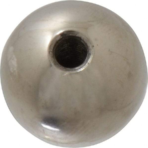 Gibraltar - 10-32 Thread, 3/4" Diam, Threaded Hole Ball Knob - Natural, Stainless Steel, Smooth Grip, 3/8" Hole Depth - Americas Industrial Supply