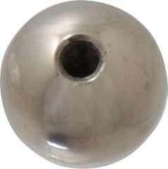 Gibraltar - 10-32 Thread, 3/4" Diam, Threaded Hole Ball Knob - Natural, Stainless Steel, Smooth Grip, 3/8" Hole Depth - Americas Industrial Supply
