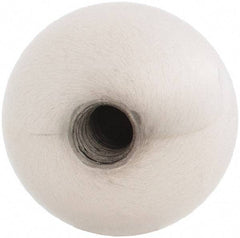 Gibraltar - 1/4-20 Thread, 1" Diam, Threaded Hole Ball Knob - Natural, Stainless Steel, Smooth Grip, 1/2" Hole Depth - Americas Industrial Supply