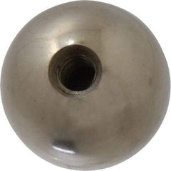 Gibraltar - 1/4-28 Thread, 1" Diam, Threaded Hole Ball Knob - Natural, Stainless Steel, Smooth Grip, 1/2" Hole Depth - Americas Industrial Supply