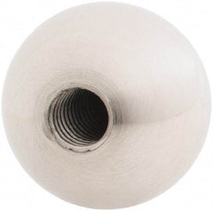 Gibraltar - 5/16-18 Thread, 1" Diam, Threaded Hole Ball Knob - Natural, Stainless Steel, Smooth Grip, 1/2" Hole Depth - Americas Industrial Supply