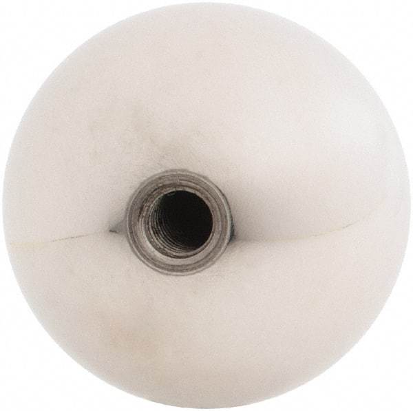 Gibraltar - 1/4-20 Thread, 1.38" Diam, Threaded Hole Ball Knob - Natural, Stainless Steel, Smooth Grip, 5/8" Hole Depth - Americas Industrial Supply