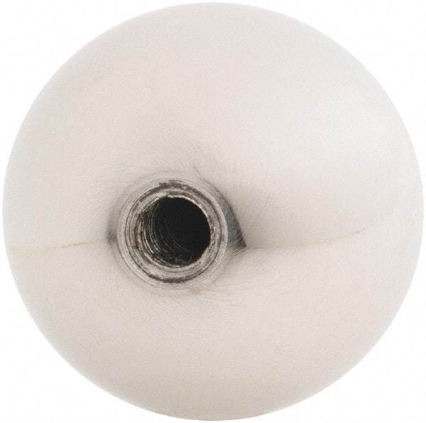 Gibraltar - 1/4-28 Thread, 1.38" Diam, Threaded Hole Ball Knob - Natural, Stainless Steel, Smooth Grip, 5/8" Hole Depth - Americas Industrial Supply