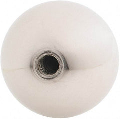 Gibraltar - 1/4-28 Thread, 1.38" Diam, Threaded Hole Ball Knob - Natural, Stainless Steel, Smooth Grip, 5/8" Hole Depth - Americas Industrial Supply
