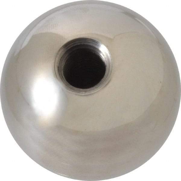 Gibraltar - 3/8-16 Thread, 1.38" Diam, Threaded Hole Ball Knob - Natural, Stainless Steel, Smooth Grip, 5/8" Hole Depth - Americas Industrial Supply