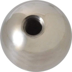 Gibraltar - 3/8-16 Thread, 1.38" Diam, Threaded Hole Ball Knob - Natural, Stainless Steel, Smooth Grip, 5/8" Hole Depth - Americas Industrial Supply