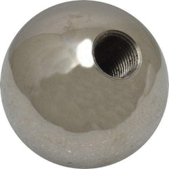 Gibraltar - 3/8-24 Thread, 1.38" Diam, Threaded Hole Ball Knob - Natural, Stainless Steel, Smooth Grip, 5/8" Hole Depth - Americas Industrial Supply