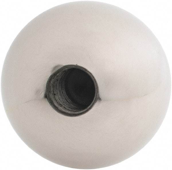 Gibraltar - 1/2-20 Thread, 1.88" Diam, Threaded Hole Ball Knob - Natural, Stainless Steel, Smooth Grip, 3/4" Hole Depth - Americas Industrial Supply