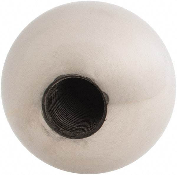 Gibraltar - 5/8-18 Thread, 1.88" Diam, Threaded Hole Ball Knob - Natural, Stainless Steel, Smooth Grip, 3/4" Hole Depth - Americas Industrial Supply