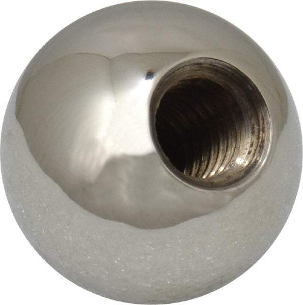 Gibraltar - 3/8-16 Thread, 1" Diam, Threaded Hole Ball Knob - Natural, Stainless Steel, Smooth Grip, 1/2" Hole Depth - Americas Industrial Supply