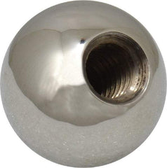 Gibraltar - 3/8-16 Thread, 1" Diam, Threaded Hole Ball Knob - Natural, Stainless Steel, Smooth Grip, 1/2" Hole Depth - Americas Industrial Supply