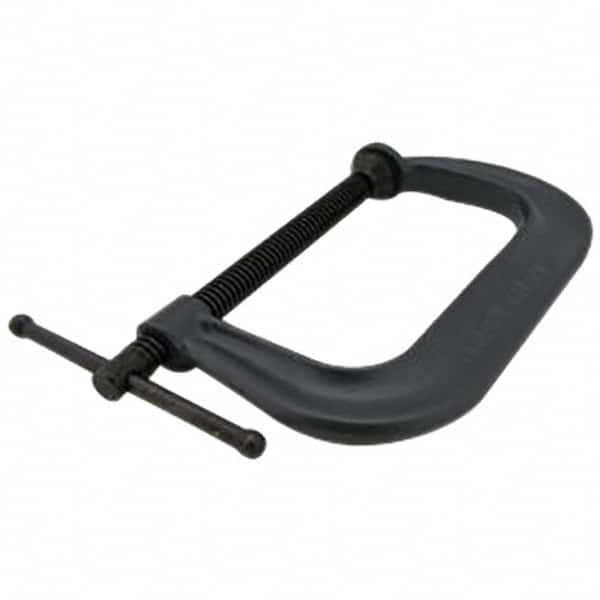 Hargrave - Regular-Duty 4" Max Opening, 2-3/4" Throat Depth, Forged Steel Standard C-Clamp - 6,200 Lb Capacity, 0" Min Opening, Extra Deep Throat - Americas Industrial Supply