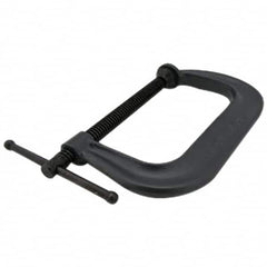 Hargrave - Regular-Duty 4" Max Opening, 2-3/4" Throat Depth, Forged Steel Standard C-Clamp - 6,200 Lb Capacity, 0" Min Opening, Extra Deep Throat - Americas Industrial Supply