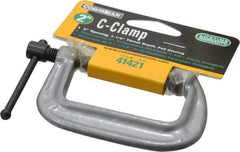 Wilton - Light-Duty 2" Max Opening, 1-1/8" Throat Depth, Ductile Iron Standard C-Clamp - 800 Lb Capacity, 0" Min Opening, Standard Throat Depth - Americas Industrial Supply