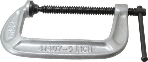 Wilton - Light-Duty 5" Max Opening, 3" Throat Depth, Ductile Iron Standard C-Clamp - 1,225 Lb Capacity, 0" Min Opening, Standard Throat Depth - Americas Industrial Supply