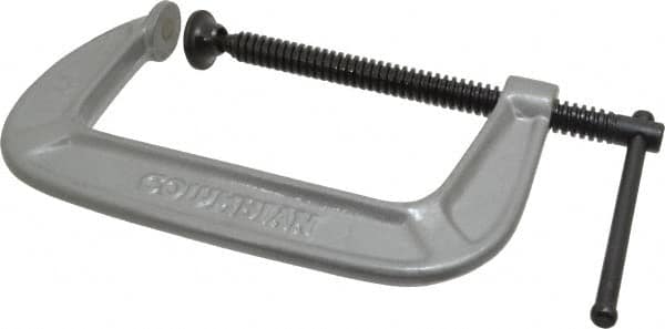 Wilton - Light-Duty 6" Max Opening, 3-1/4" Throat Depth, Ductile Iron Standard C-Clamp - 1,400 Lb Capacity, 0" Min Opening, Standard Throat Depth - Americas Industrial Supply