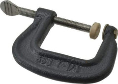 Hargrave - Light-Duty 1-1/4" Max Opening, 1-3/16" Throat Depth, Ductile Iron Standard C-Clamp - 550 Lb Capacity, 0" Min Opening, Standard Throat Depth, Steel Screw - Americas Industrial Supply