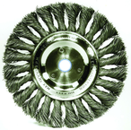 15" - Diameter Standard Twist Knot Wire Wheel; .016" Steel Fill; 1-1/4" Arbor Hole - Americas Industrial Supply