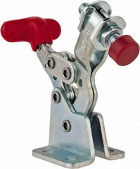 De-Sta-Co - 150 Lb Holding Capacity, Horizontal Handle, Manual Hold Down Toggle Clamp - 170° Handle Movement, 90° Bar Opening, U-Bar, Flanged Base, Electro-Plated Zinc, Carbon Steel - Americas Industrial Supply