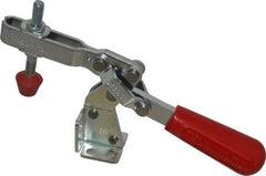 De-Sta-Co - 375 Lb Holding Capacity, Vertical Handle, Manual Hold Down Toggle Clamp - 60° Handle Movement, 185° Bar Opening, U-Bar, Flanged Base, Electro-Plated Zinc, Carbon Steel - Americas Industrial Supply
