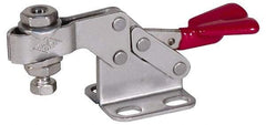De-Sta-Co - 850 Lb Holding Capacity, Horizontal Handle, Manual Hold Down Toggle Clamp - 59° Handle Movement, 93° Bar Opening, U-Bar, Flanged Base, Electro-Plated Zinc, Stainless Steel - Americas Industrial Supply