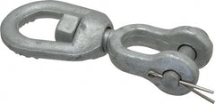 Made in USA - 3, 600 Lbs. Load Limit, 6-1/8 Inches Long x 1/2 Inch Diameter Jaw Eye Swivel - Exact Industrial Supply