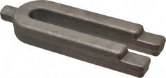 Made in USA - 2-3/8" Wide x 1-1/8" High, Carbon Steel, Plain, U Shaped Strap Clamp - 13/16" Stud, 8" OAL, 7-3/8" Slot Length, 13/16" Slot Width - Americas Industrial Supply