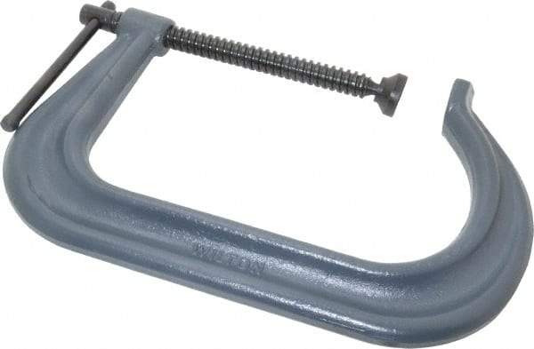 Wilton - Regular-Duty 8" Max Opening, 6" Throat Depth, Forged Steel Standard C-Clamp - 5,900 Lb Capacity, 2" Min Opening, Square Deep Throat - Americas Industrial Supply