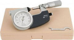 Mitutoyo - 0 to 1 Inch Range, 0.0001 Inch Graduation, Mechanical Indicating Micrometer - Accurate to 0.0001 Inch, Carbide-Tipped Measuring Face, Includes Fitted Plastic Case - Americas Industrial Supply