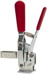 De-Sta-Co - 375 Lb Holding Capacity, Vertical Handle, Manual Hold Down Toggle Clamp - 57° Handle Movement, 99° Bar Opening, U-Bar, Flanged Base, Electro-Plated Zinc, Carbon Steel - Americas Industrial Supply
