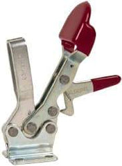 De-Sta-Co - 500 Lb Holding Capacity, Horizontal Handle, Manual Hold Down Toggle Clamp - 70° Handle Movement, 92° Bar Opening, U-Bar, Flanged Base, Electro-Plated Zinc, Carbon Steel - Americas Industrial Supply