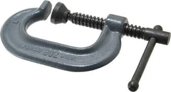 Wilton - Regular-Duty 2" Max Opening, 1-13/16" Throat Depth, Forged Steel Standard C-Clamp - 2,700 Lb Capacity, 0" Min Opening, Standard Throat Depth - Americas Industrial Supply