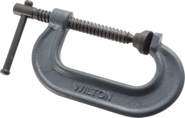 Wilton - Regular-Duty 3" Max Opening, 1-15/16" Throat Depth, Forged Steel Standard C-Clamp - 3,000 Lb Capacity, 0" Min Opening, Standard Throat Depth - Americas Industrial Supply