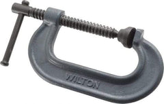Wilton - Regular-Duty 3" Max Opening, 1-15/16" Throat Depth, Forged Steel Standard C-Clamp - 3,000 Lb Capacity, 0" Min Opening, Standard Throat Depth - Americas Industrial Supply