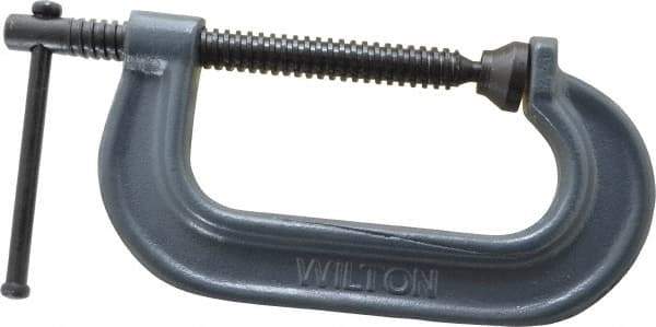 Wilton - Regular-Duty 4" Max Opening, 2-5/16" Throat Depth, Forged Steel Standard C-Clamp - 3,700 Lb Capacity, 0" Min Opening, Standard Throat Depth - Americas Industrial Supply